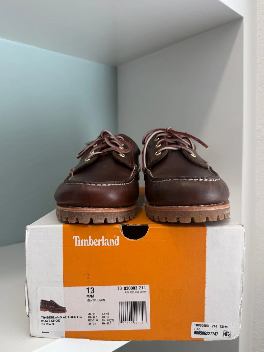 Timberland Authentic Boat Shoe 3 Eye Lug NEW Brown TB030003 214 Men’s